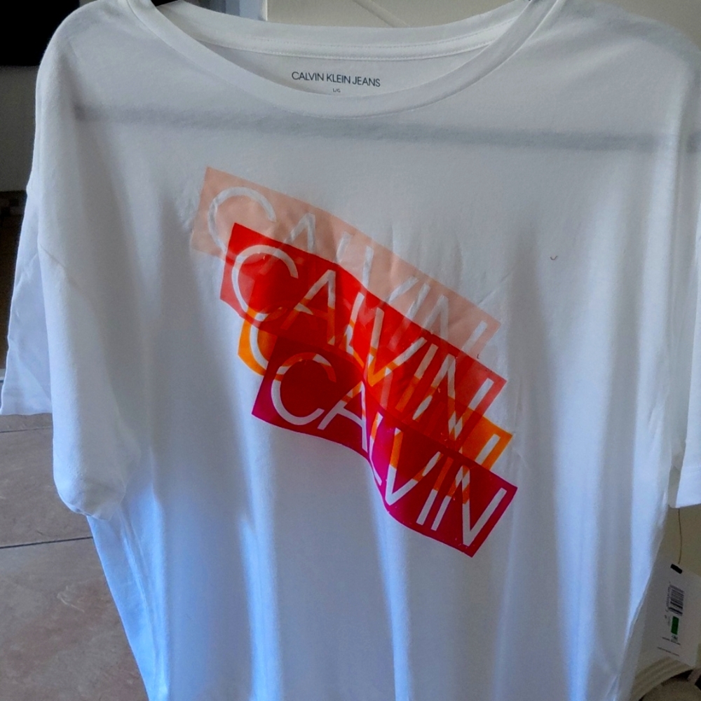 Calvin Klein Jeans White and Gray Apparel